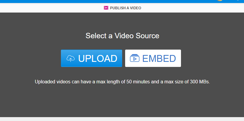 A screenshot of the Upload or Embed dialog